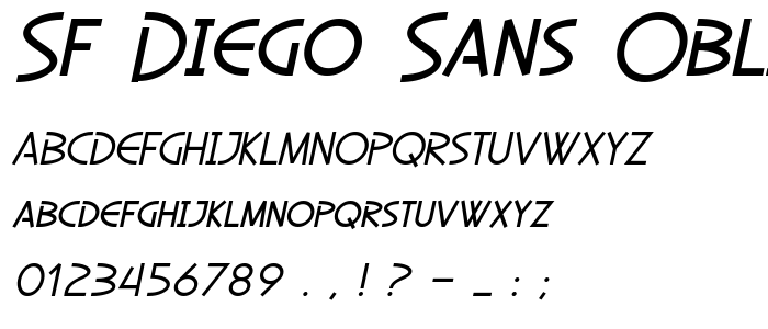 Sf Diego Sans Oblique font